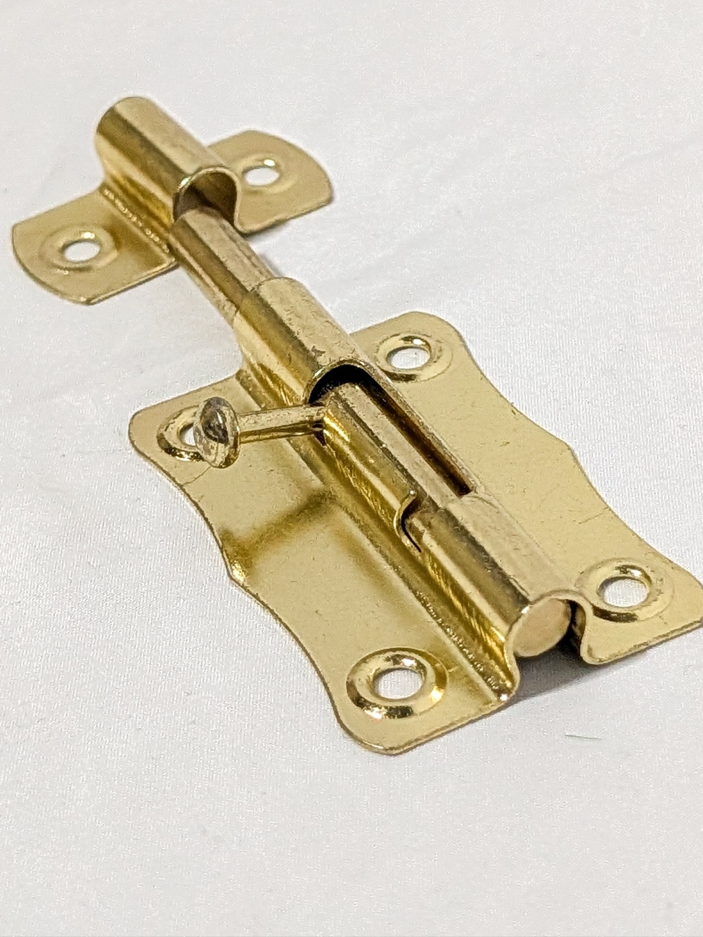 Small Gold-Tone Surface Bolt Latch - Decorative Slide Bolt for Cabinets & Boxes